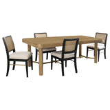 Arini Sand Wash and Black 5-Piece Extension Leaf Dining Room Set by Coaster at Eve Furniture
