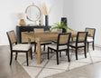 Arini Sand Wash and Black 7-Piece Extension Leaf Dining Room Set by Coaster at Eve Furniture