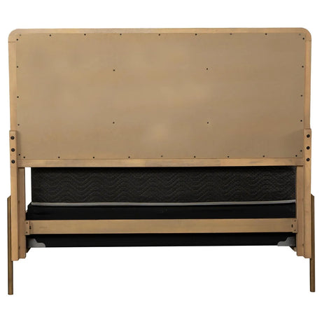 Arini Sand Wash and Natural Cane Upholstered Queen Panel Bed by Coaster at Eve Furniture