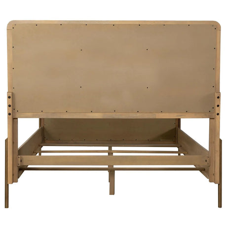 Arini Sand Wash and Natural Cane Upholstered Queen Panel Bed by Coaster at Eve Furniture