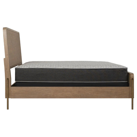Arini Sand Wash and Natural Cane Upholstered Queen Panel Bed by Coaster at Eve Furniture