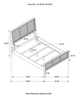 Arini Sand Wash and Natural Cane Upholstered Queen Panel Bed by Coaster at Eve Furniture