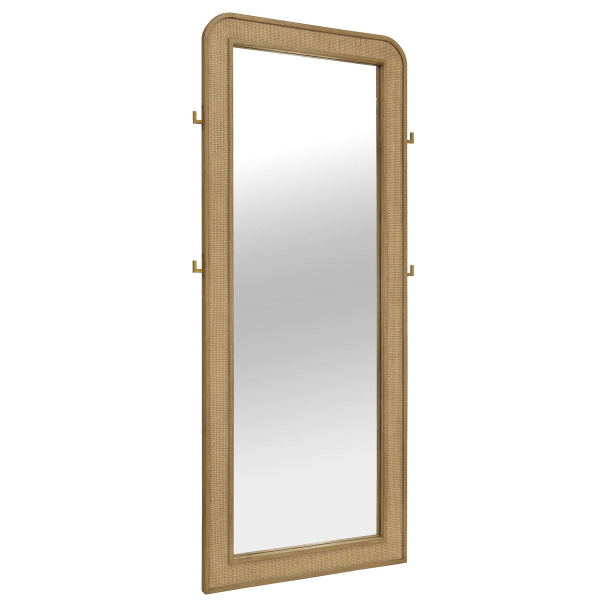 Arini Sand Wash Cane Weave Full Length Standing Floor Mirror by Coaster at Eve Furniture