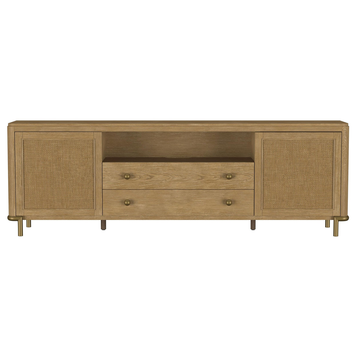 Arini Sand Wash Rattan Cane 2-door TV Stand Media Console by Coaster at Eve Furniture