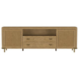 Arini Sand Wash Rattan Cane 2-door TV Stand Media Console by Coaster at Eve Furniture