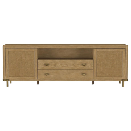 Arini Sand Wash Rattan Cane 2-door TV Stand Media Console by Coaster at Eve Furniture