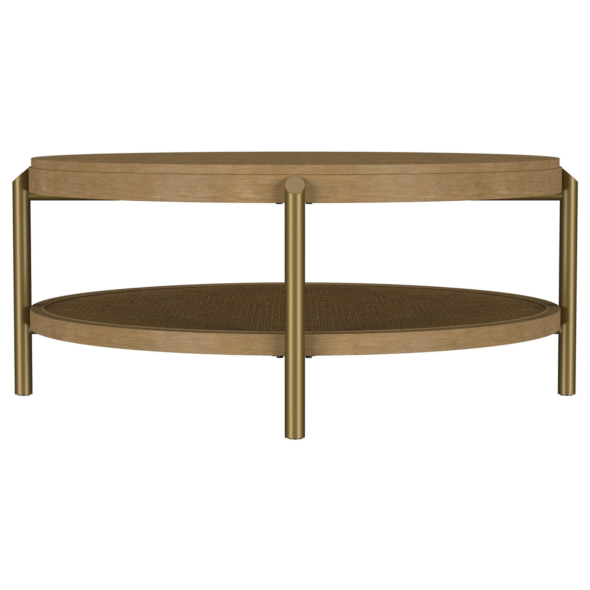 Arini Sand Wash Round Coffee Table With Storage Shelf by Coaster at Eve Furniture