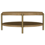 Arini Sand Wash Round Coffee Table With Storage Shelf by Coaster at Eve Furniture