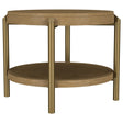 Arini Sand Wash Round End Side Table With Storage Shelf by Coaster at Eve Furniture