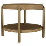 Arini Sand Wash Round End Side Table With Storage Shelf by Coaster at Eve Furniture
