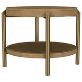 Arini Sand Wash Round End Side Table With Storage Shelf by Coaster at Eve Furniture