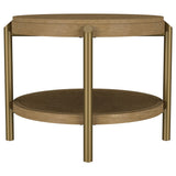 Arini Sand Wash Round End Side Table With Storage Shelf by Coaster at Eve Furniture