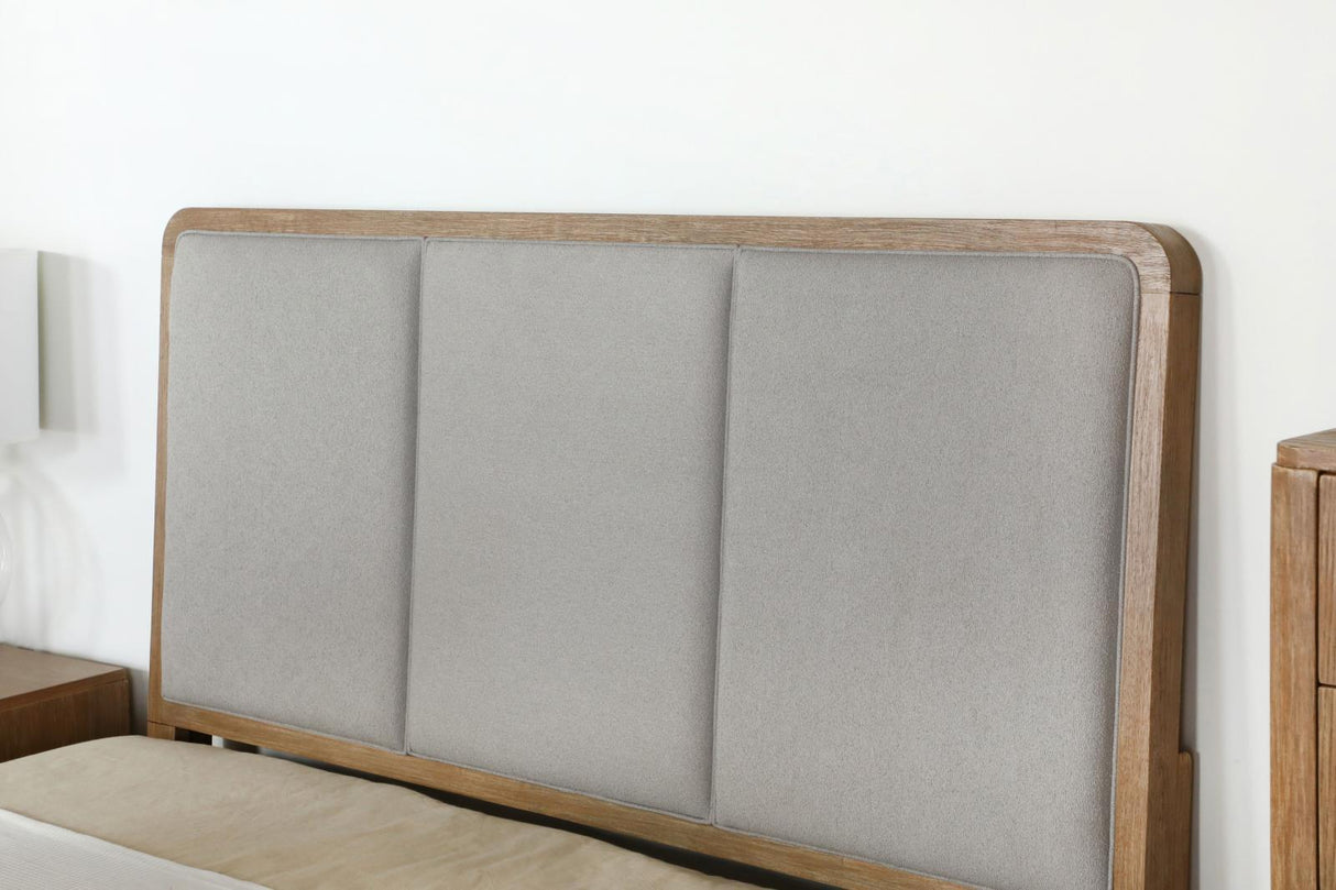 Arini Sand Wash/Gray Upholstered Eastern King Panel Bed by Coaster at Eve Furniture