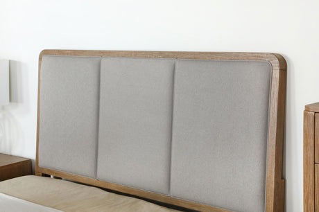 Arini Sand Wash/Gray Upholstered Eastern King Panel Bed by Coaster at Eve Furniture