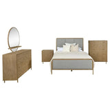 Arini Sand Wash/Grey 5-Piece Upholstered Eastern King Bedroom Set by Coaster at Eve Furniture