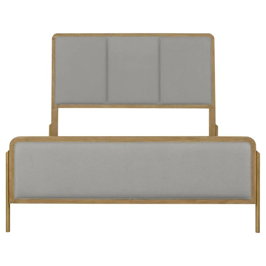 Arini Sand Wash/Grey 5-Piece Upholstered Eastern King Bedroom Set by Coaster at Eve Furniture