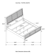 Arini Sand Wash/Natural Cane Upholstered Eastern King Panel Bed by Coaster at Eve Furniture