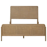 Arini Sand Wash/Natural Cane Upholstered Eastern King Panel Bed by Coaster at Eve Furniture