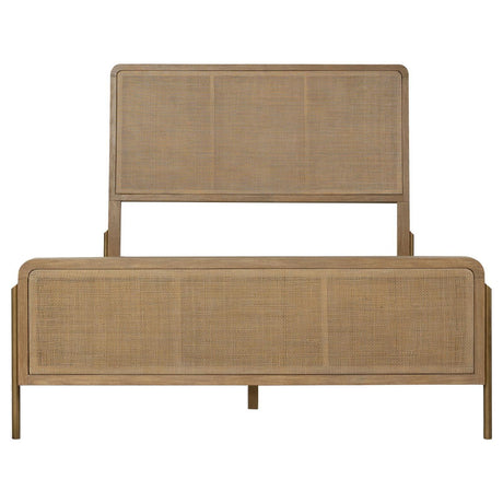 Arini Sand Wash/Natural Cane Upholstered Eastern King Panel Bed by Coaster at Eve Furniture