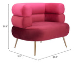 Arish Red Accent Chair by Zuomod at Eve Furniture