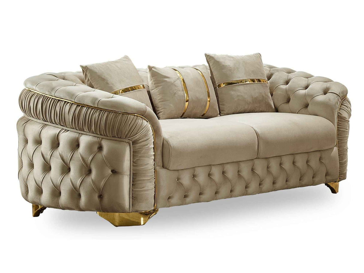 Arizona Beige Stationary Loveseat by Furnia at Eve Furniture