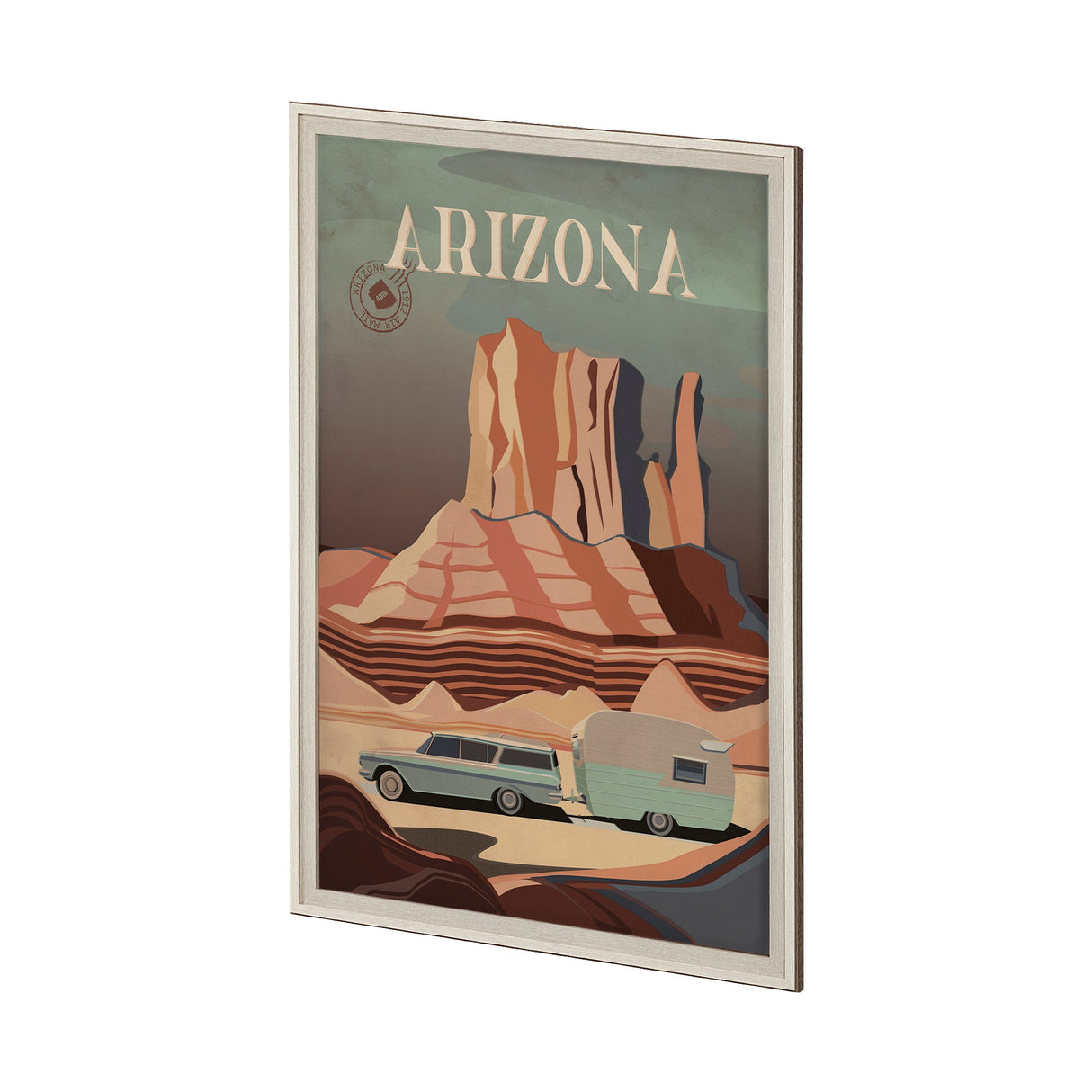 Arizona Go USA (XL) by Mercana Studio a Hand Embellished Decograph Framed Art Print under Glass by Mercana at Eve Furniture