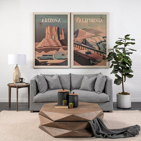 Arizona Go USA (XL) by Mercana Studio a Hand Embellished Decograph Framed Art Print under Glass by Mercana at Eve Furniture