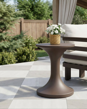 Arka Brown Outdoor Side Table by Zuomod at Eve Furniture