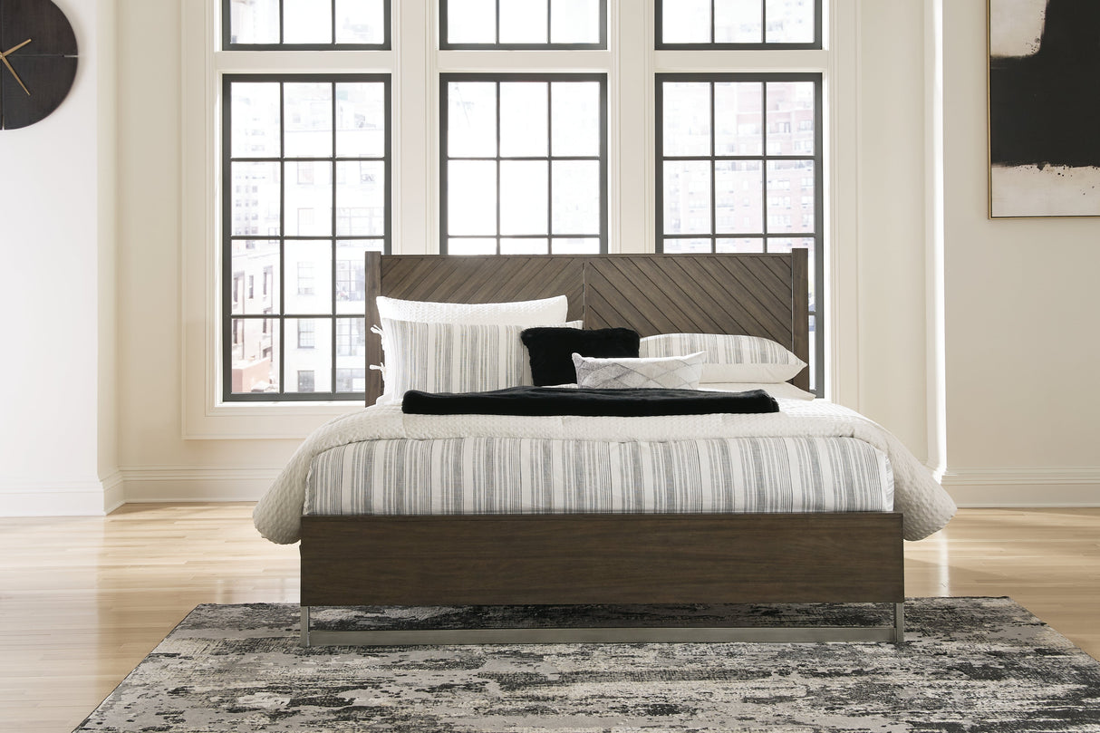 Arkenton Grayish Brown California King Panel Bed by Ashley at Eve Furniture