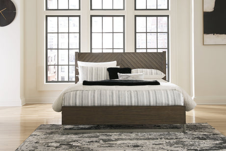 Arkenton Grayish Brown California King Panel Bed by Ashley at Eve Furniture