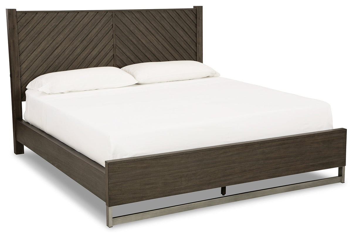 Arkenton Grayish Brown California King Panel Bed by Ashley at Eve Furniture