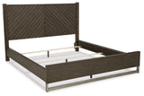 Arkenton Grayish Brown King Panel Bed by Ashley at Eve Furniture
