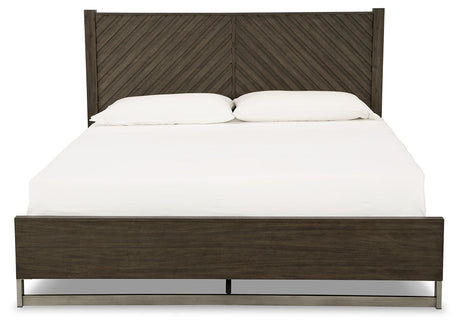 Arkenton Grayish Brown King Panel Bed by Ashley at Eve Furniture