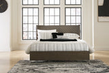 Arkenton Grayish Brown King Panel Bed by Ashley at Eve Furniture