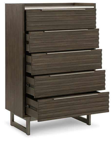 Arkenton Grayish Brown/White Chest of Drawers by Ashley at Eve Furniture