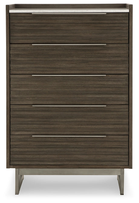 Arkenton Grayish Brown/White Chest of Drawers by Ashley at Eve Furniture