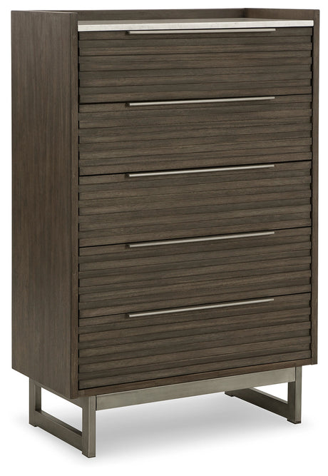 Arkenton Grayish Brown/White Chest of Drawers by Ashley at Eve Furniture