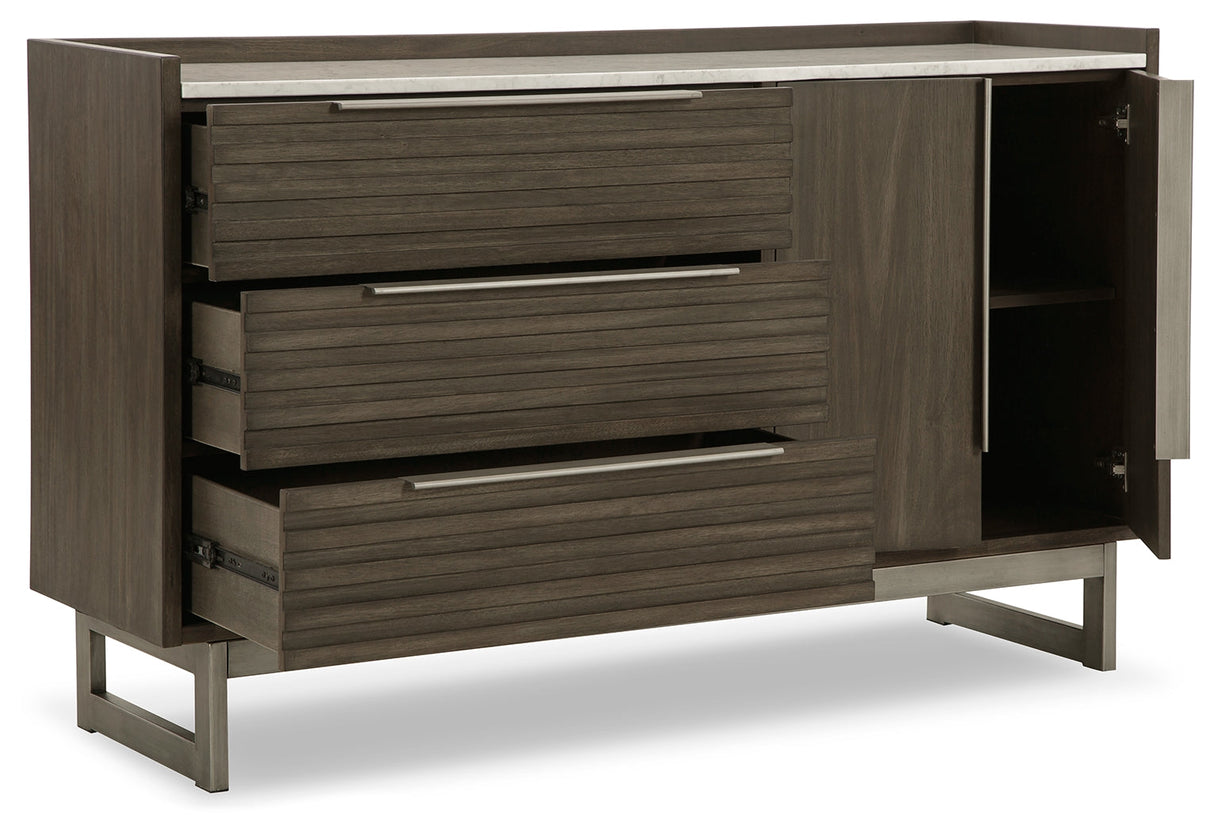 Arkenton Grayish Brown/White Dresser by Ashley at Eve Furniture