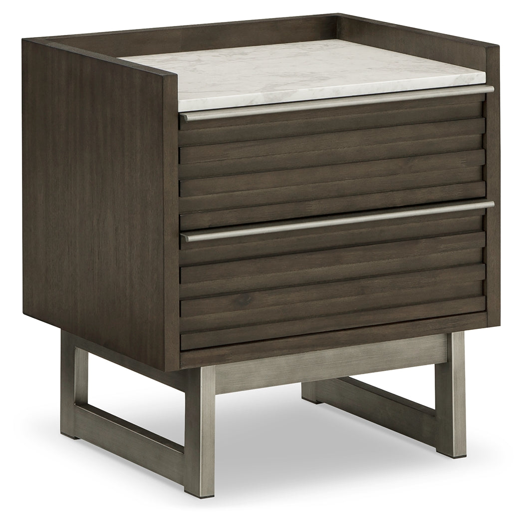 Arkenton Grayish Brown/White Nightstand by Ashley at Eve Furniture