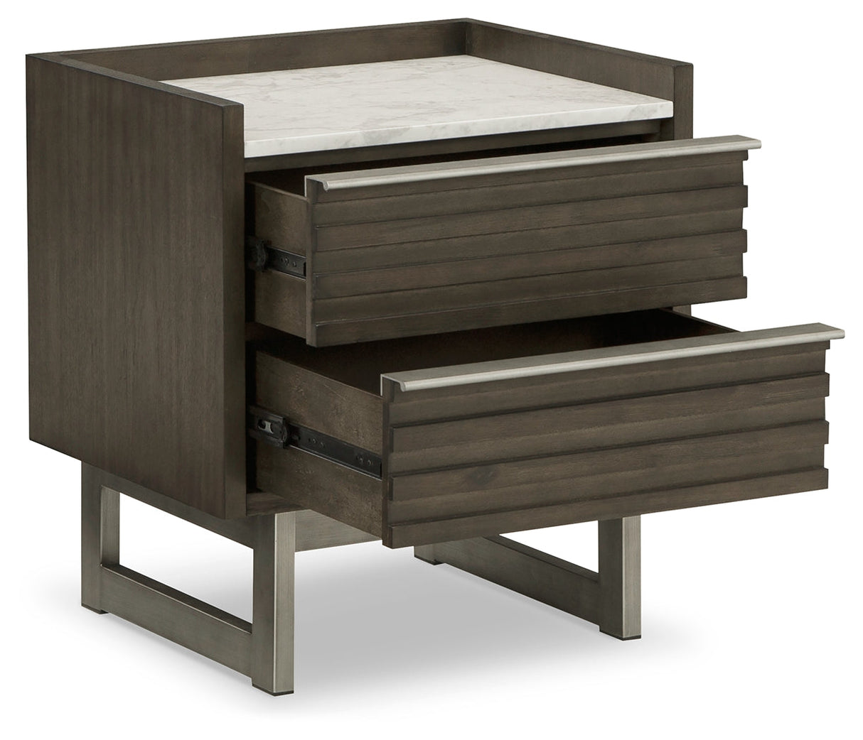 Arkenton Grayish Brown/White Nightstand by Ashley at Eve Furniture
