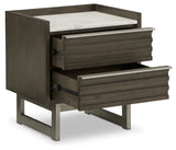 Arkenton Grayish Brown/White Nightstand by Ashley at Eve Furniture