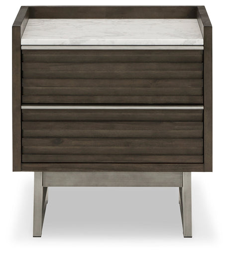 Arkenton Grayish Brown/White Nightstand by Ashley at Eve Furniture