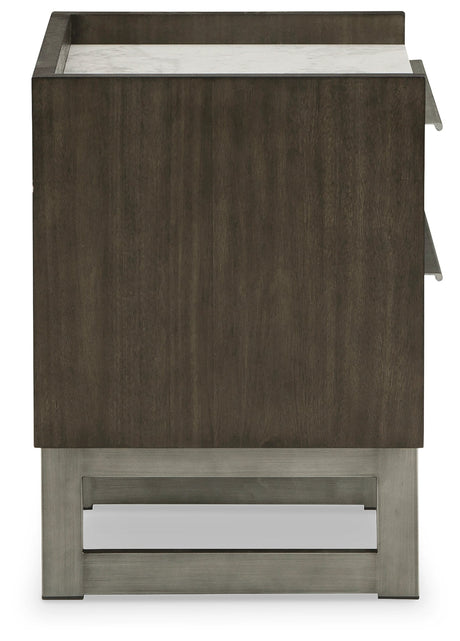 Arkenton Grayish Brown/White Nightstand by Ashley at Eve Furniture