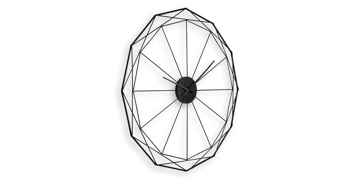 Arkthorne Black Wall Clock by Ashley at Eve Furniture