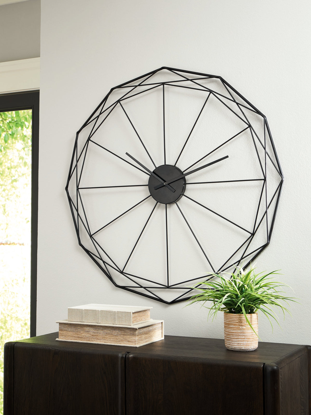 Arkthorne Black Wall Clock by Ashley at Eve Furniture