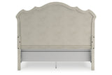 Arlendyne Antique White California King Upholstered Panel Bed by Ashley at Eve Furniture