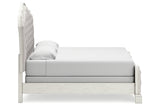 Arlendyne Antique White California King Upholstered Panel Bed by Ashley at Eve Furniture