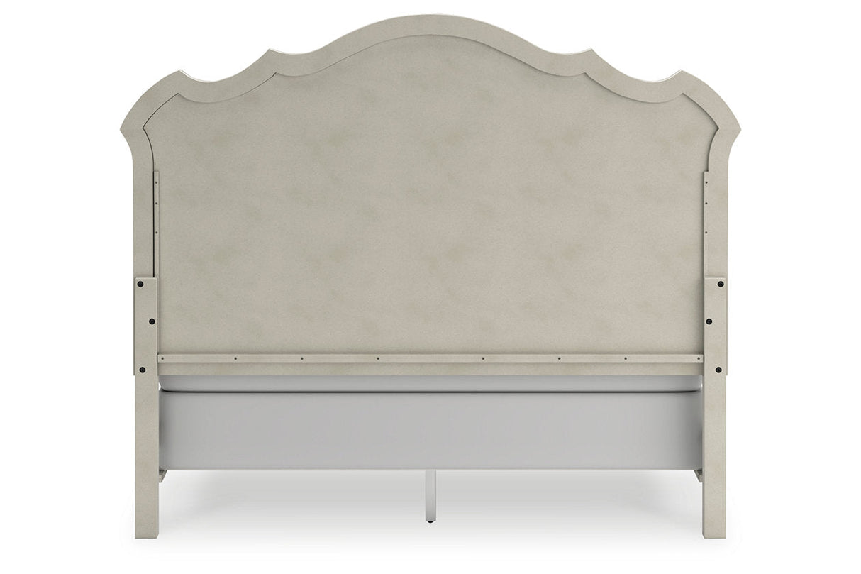 Arlendyne Antique White King Upholstered Panel Bed by Ashley at Eve Furniture