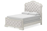 Arlendyne Antique White Queen Upholstered Panel Bed by Ashley at Eve Furniture