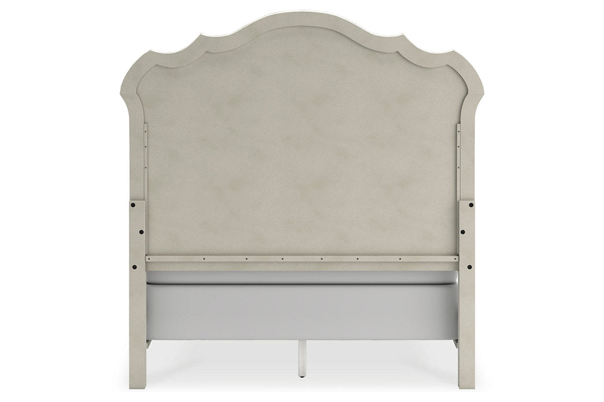 Arlendyne Antique White Queen Upholstered Panel Bed by Ashley at Eve Furniture